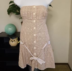 Guess button down strapless dress